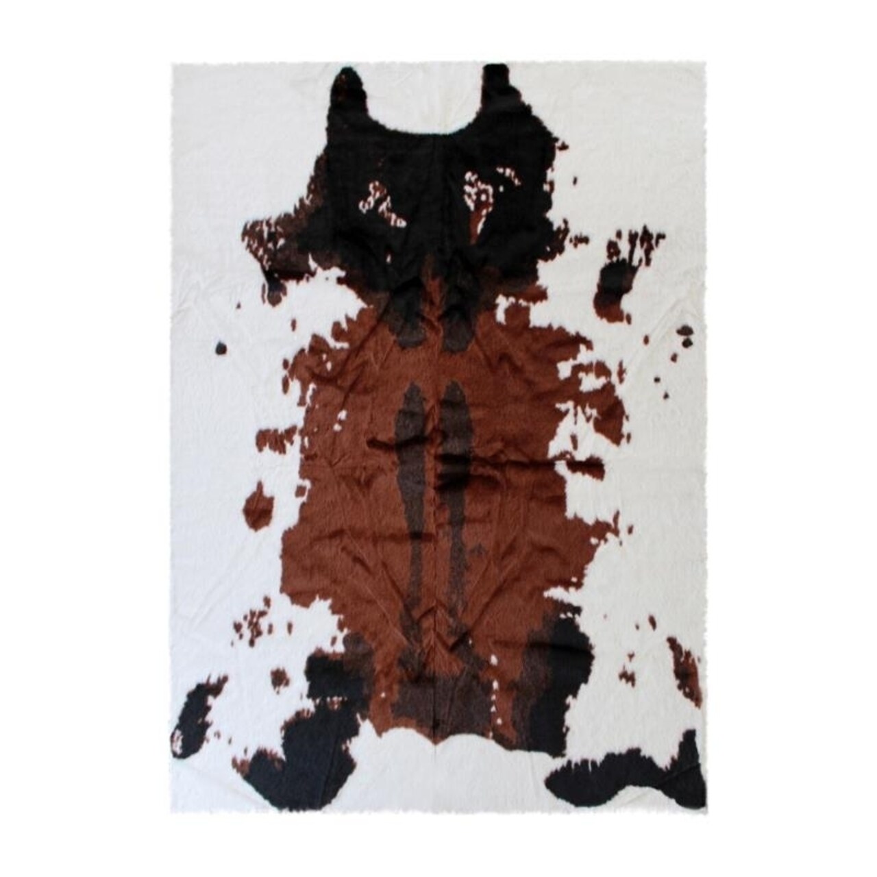 Flash Furniture Barstow Collection 3' x 5' Brown Faux Cowhide Print Area Rug with Polyester Backing for Living Room, Bedroom, Entryway